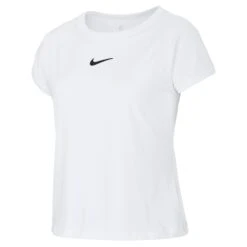 Nike Court Dri-FIT Girls Short Sleeve Tennis Shirt -Pulley Shop 11217 100WHITE