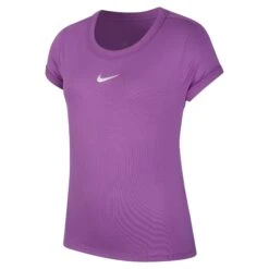 Nike Court Dri-FIT Girls Short Sleeve Tennis Shirt -Pulley Shop 11217 532PURPNEBULA