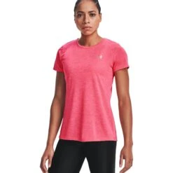 Under Armour Tech Twist Womens Short Sleeve Shirt -Pulley Shop 13627 PNKLEMONAD653