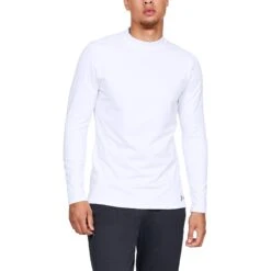 Under Armour ColdGear Fitted Mock Mens Long Sleeve Shirt -Pulley Shop 13642 100WHITE d830f73d 173c 4022 abd3 181e52216e34