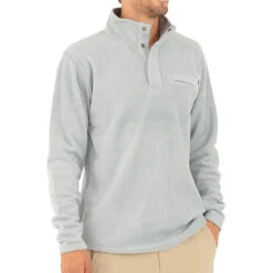 Free Fly Bamboo Polar Fleece Snap Mens Pullover -Pulley Shop 15543 BLUESTEEL109