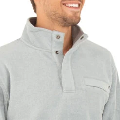 Free Fly Bamboo Polar Fleece Snap Mens Pullover -Pulley Shop 15543 BLUESTEEL109 1