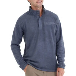Free Fly Bamboo Polar Fleece Snap Mens Pullover -Pulley Shop 15543 INDIGO114 ecc9ac44 5cf3 4af2 8ae1 6a84973381a5