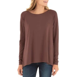 Free Fly Bamboo Everyday Flex Womens Long Sleeve Shirt -Pulley Shop 15554 UMBER103
