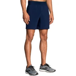 Brooks Sherpa 2-in-1 7in Mens Running Shorts -Pulley Shop 18057 NAVY
