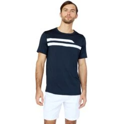 Redvanly Astor Crew Mens Shirt -Pulley Shop 18385 BLACKWHITE