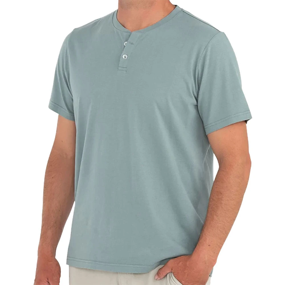 Free Fly Heritage Sabal Green Mens Short Sleeve Henley 3 Free Fly Heritage Sabal Green Mens Short Sleeve Henley
