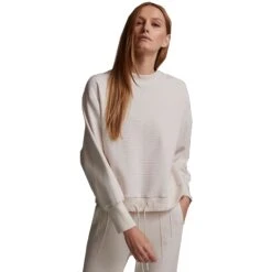 Varley Edith Rib Pique Womens Pullover -Pulley Shop 20661 OATMEAL