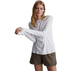 Varley Astoria Womens Long Sleeve Shirt -Pulley Shop 21689 WHITE