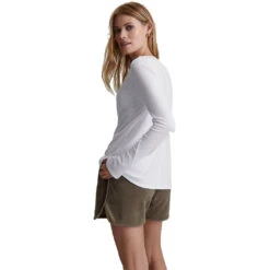 Varley Astoria Womens Long Sleeve Shirt -Pulley Shop 21689 WHITE 1