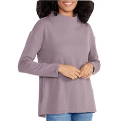 Free Fly Bamboo Thermal Fleece Womens Mockneck Pullover -Pulley Shop 22453 PURPLEPEAK615