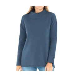 Free Fly Bamboo Thermal Fleece Womens Mockneck Pullover -Pulley Shop 22453 TRUENAVY103