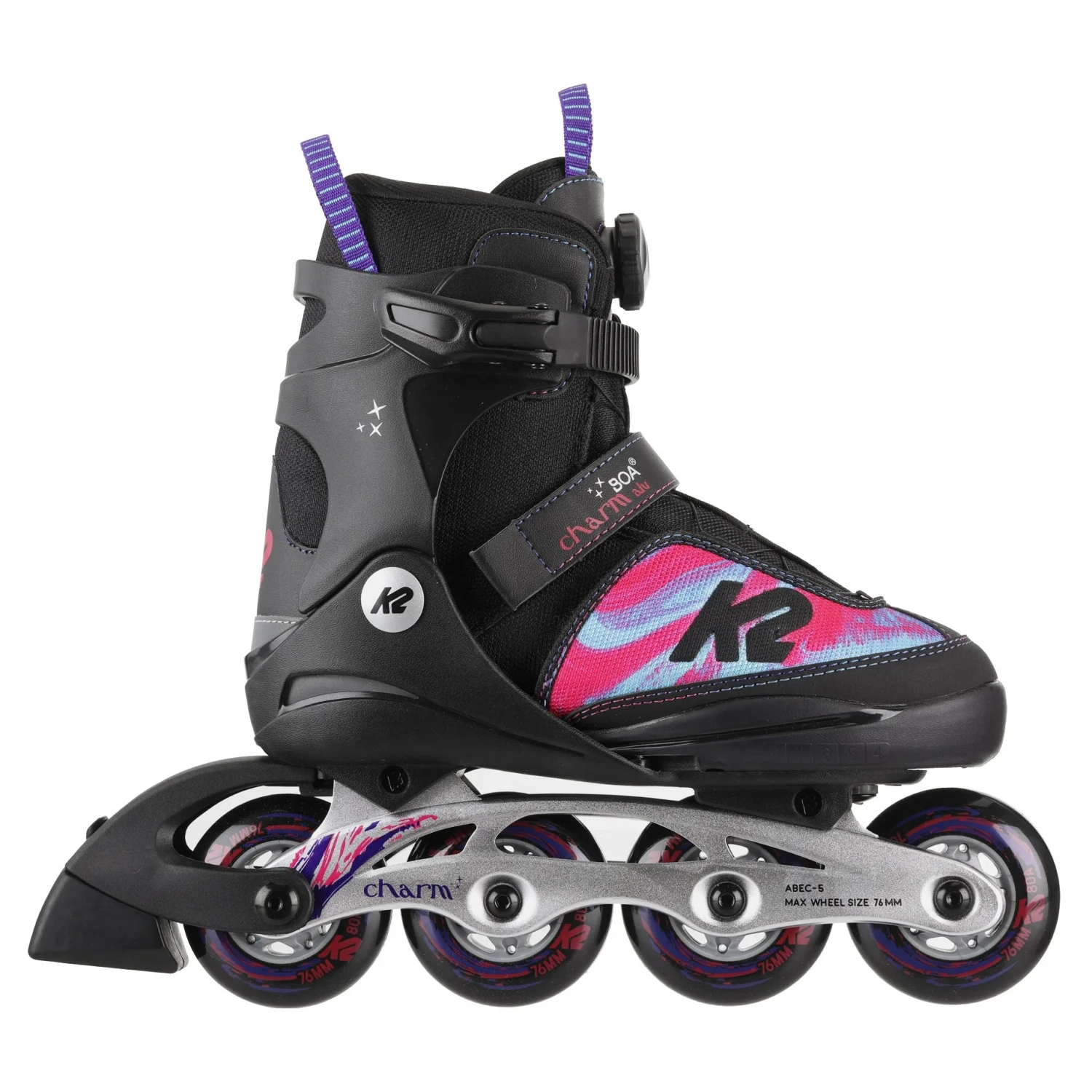 K2 Charm Boa ALU Girls Adjustable Inline Skates (Size 1-5 NEW Open Box) 3 K2 Charm Boa ALU Girls Adjustable Inline Skates (Size 1-5 NEW Open Box)