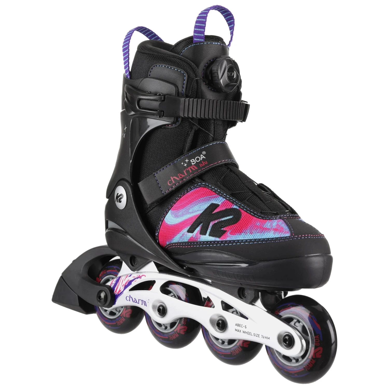 K2 Charm Boa ALU Girls Adjustable Inline Skates (Size 1-5 NEW Open Box) 4 K2 Charm Boa ALU Girls Adjustable Inline Skates (Size 1-5 NEW Open Box) - Image 2