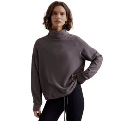 Varley Portland High Neck Midlayer Womens Pullover -Pulley Shop 28664 DEEPCHARCOAL
