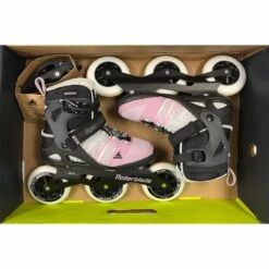 Rollerblade Macroblade 110 3WD Womens Inline Skates 2021 - (Size 8 Lightly Used) -Pulley Shop 30255 BLKGRYPINK 5 f32d1a16 8100 4654 bf69 bc6494a6fabf