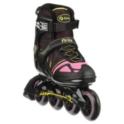 Fit-Tru Cruze 84 Pink Womens Inline Skates - (Size 6 NEW/Open Box) -Pulley Shop 30552 BLKPNKYEL 5