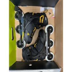 Rollerblade Macroblade 100 3WD Mens Inline Skates- Size 9 MILDLY USED -Pulley Shop 30844 BLACKYELLOW 5