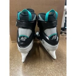 K2 Alexis Ice Pro White Grey Teal Womens Ice Skates - Lightly Used Size 8.5 -Pulley Shop 33076 WHTGRYTEAL 2